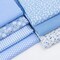 7Pcs Cotton Fabric Bundle – 20" x 20" Quilting Patchwork Squares, 100% Cotton DIY Sewing Fabric Fat Quarters for Cushions, Crafts & Home Décor (Blue)